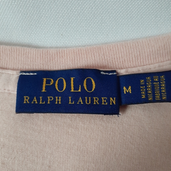 Polo by Ralph Lauren women's pink short sleeve v-neck top size M - Picture 5 of 9